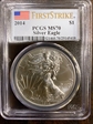 2014 $1 Silver Eagle First Strike MS70