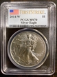 2014-W $1 Burnished Silver Eagle First Strike SP70