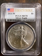 2014-W $1 Burnished Silver Eagle First Strike SP70