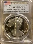 2021-W  $1 Silver Eagle - Type 2 First Strike PR70DCAM