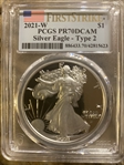 2021-W  $1 Silver Eagle - Type 2 First Strike PR70DCAM