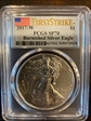 2017-W $1 Burnished Silver Eagle First Strike SP70