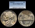 1943-D 5C MS67+ FS