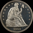 1868 $1 PR64CAM