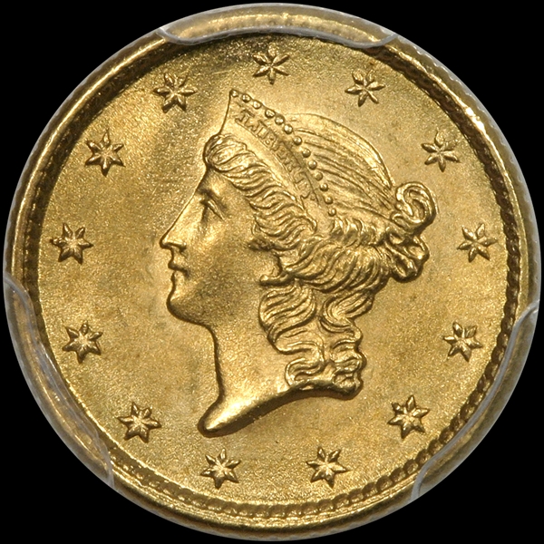 GFRC Open Set Registry - Winesteven 1850 - 1854 Gold Type 1 Liberty Head G$1