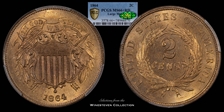 1864 2C Large Motto MS66+ RD