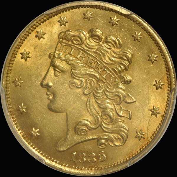 GFRC Open Set Registry - Winesteven 1834 - 1838 Gold Classic Head G$5