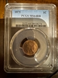 1875 1C MS64RB