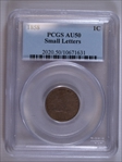 1858 1C Small Letters AU50