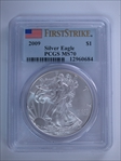2009 $1 Silver Eagle First Strike MS70