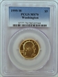 1999-W $5 Washington MS70