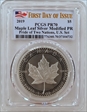2019 $5 Maple Leaf Silver Modified PR Pride of Two Nations, U.S. Set First Day of Issue PR70