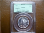 1874 $10 J-1380 PR65