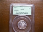 1874 $5 J-1372 PR65