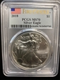 2018 $1 Silver Eagle First Strike MS70