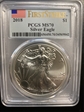 2018 $1 Silver Eagle First Strike MS70