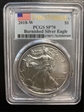 2018-W $1 Burnished Silver Eagle First Strike SP70