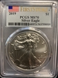 2019 $1 Silver Eagle First Strike MS70
