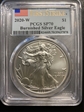 2020-W $1 Burnished Silver Eagle First Strike SP70