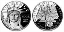 2008-W $100 Statue of Liberty PR70DCAM