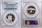 2002-W $50 Statue of Liberty PR70DCAM