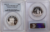 2001-W $50 Statue of Liberty PR70DCAM