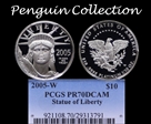 2005-W $10 Statue of Liberty PR70DCAM