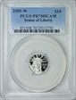 2005-W $10 Statue of Liberty PR70DCAM