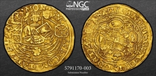 1583-85 1/2 Rose Noble Zeeland AU 55