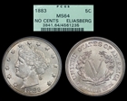 1883 5C No CENTS MS64