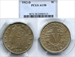 1912-D 5C AU58