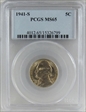 1941-S 5C MS65