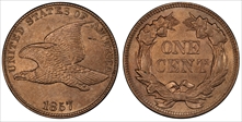 1857 1C Flying Eagle MS62