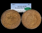 1867 2C Doubled Die Obverse AU58BN