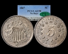 1867 5C No Rays AU58
