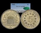 1868 5C AU58