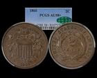 1866 2C AU58+ BN