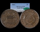 1864 2C Small Motto AU58BN