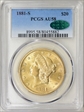 1881-S $20 AU58
