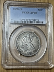 1858-O 50C XF40