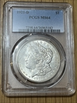 1921-D $1 MS64