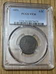 1851 1/2C VF30BN