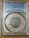 1866 5C Rays VF20