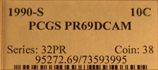 1990-S 10C PR69DCAM