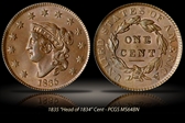 1835 1C N-14 Head of 1836 MS65RB