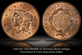 1836 1C Newcomb 3 MS66RB