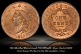 1833 1C Newcomb 2 MS66+ RB