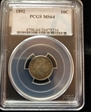 1892 10C MS64