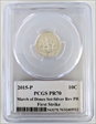 2015-P 10C Silver Rev PR March of Dimes Set First Strike PR70