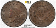 1820 1C Small Date AU55BN